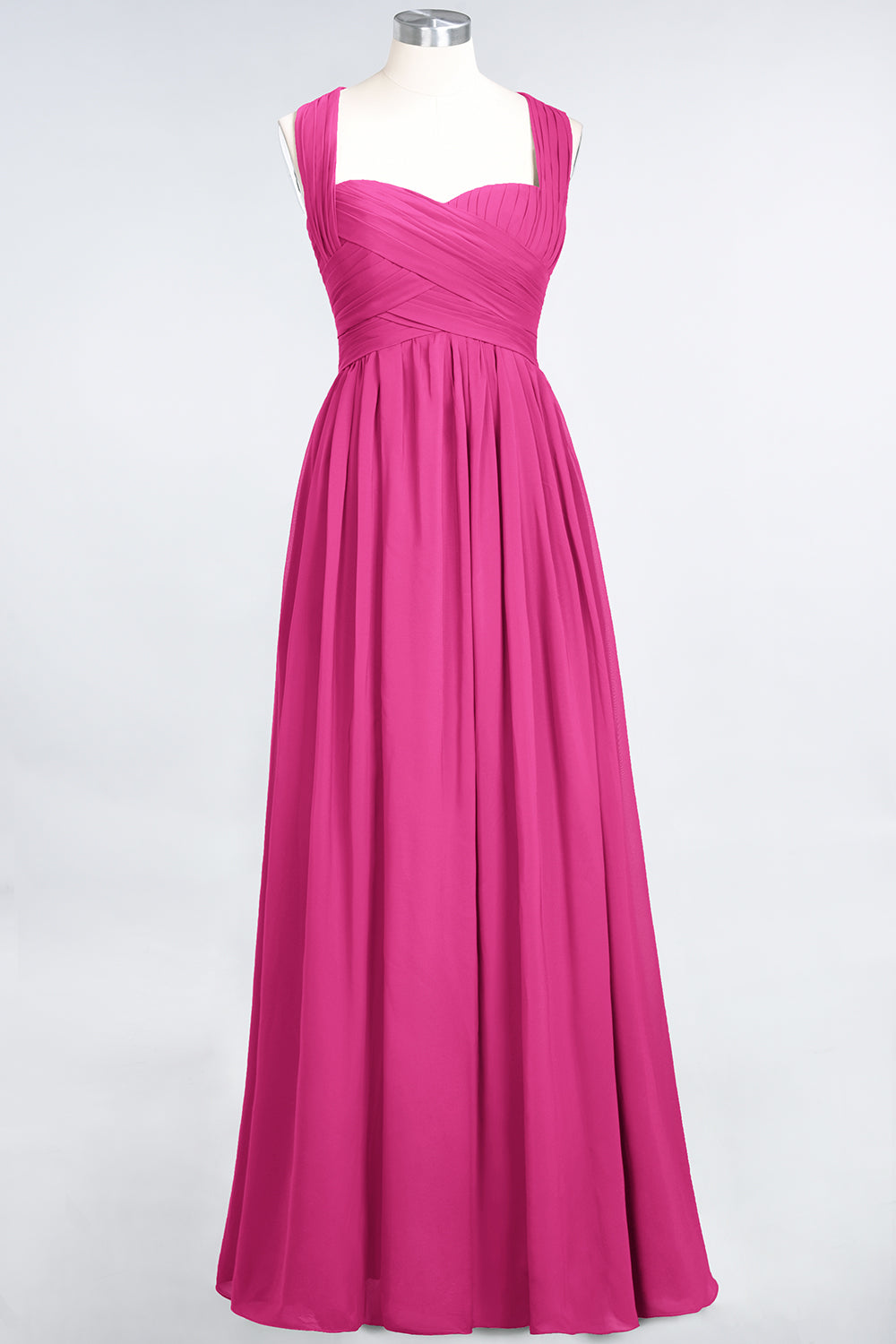 Burgundy Simple Long A-line Cap Sleeves Sweetheart Bridesmaid Dress