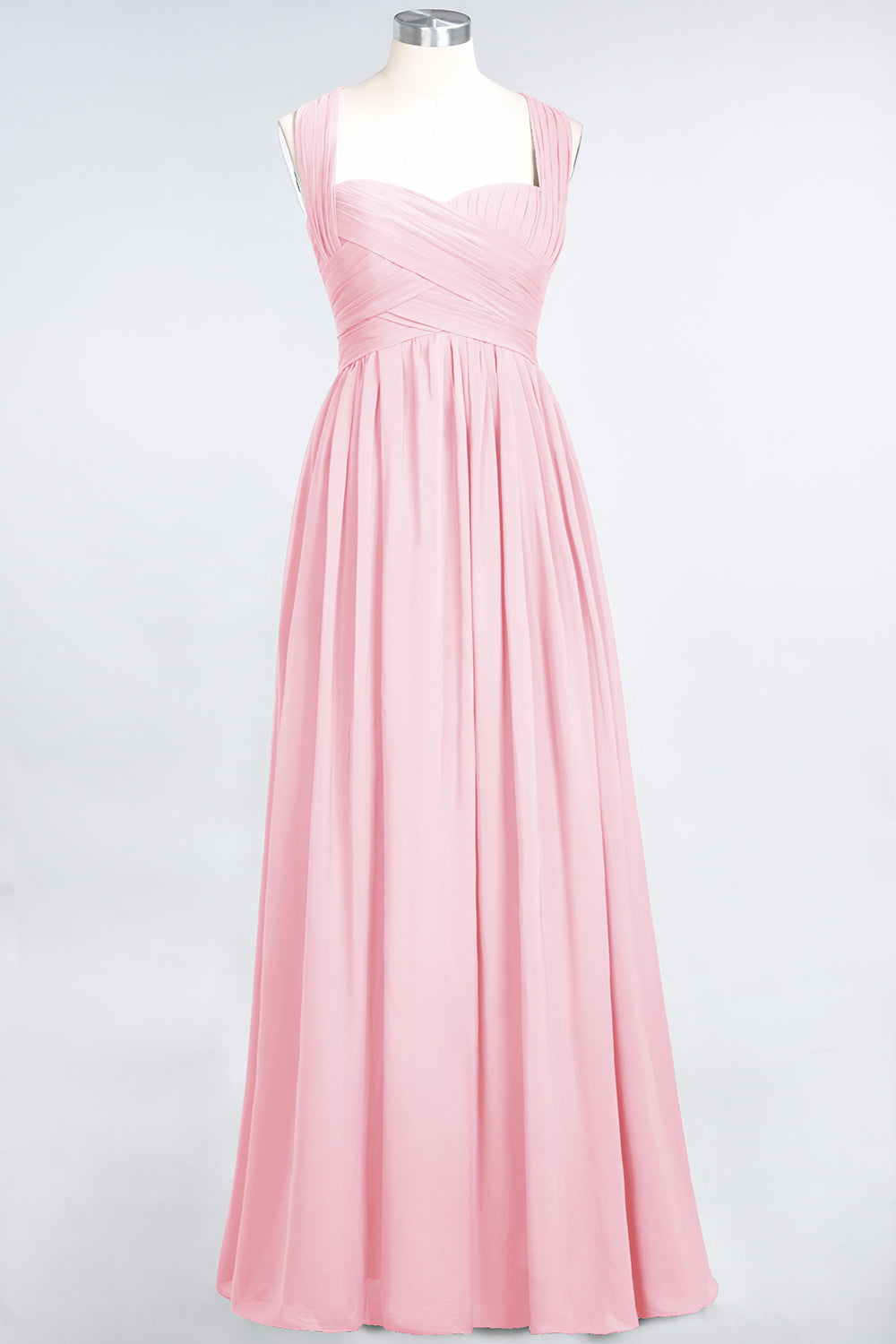 Burgundy Simple Long A-line Cap Sleeves Sweetheart Bridesmaid Dress