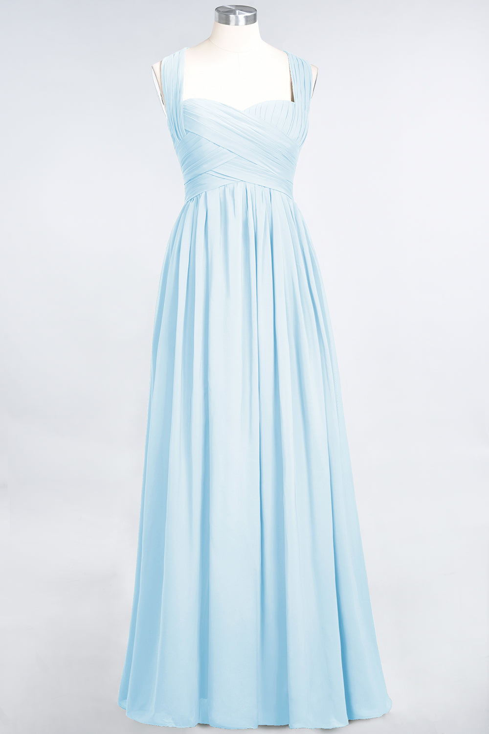 Burgundy Simple Long A-line Cap Sleeves Sweetheart Bridesmaid Dress