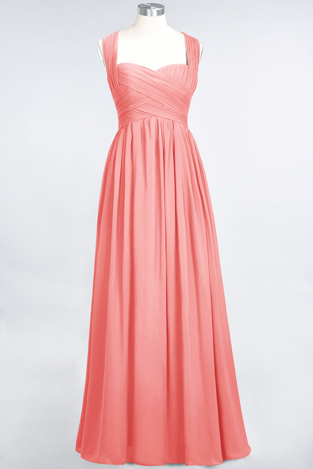 Burgundy Simple Long A-line Cap Sleeves Sweetheart Bridesmaid Dress