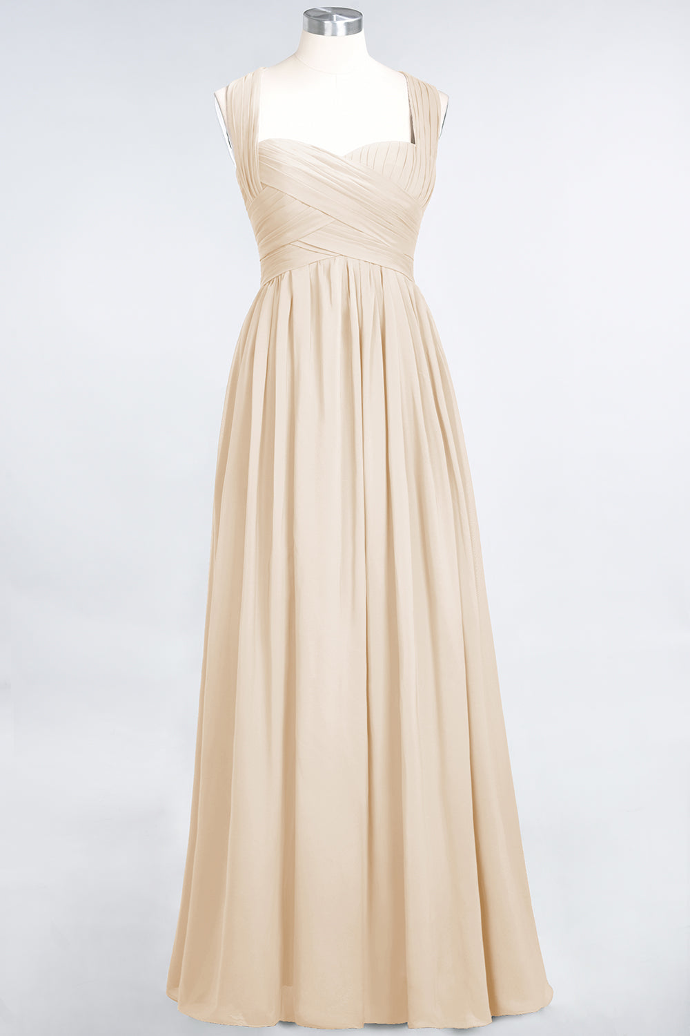Burgundy Simple Long A-line Cap Sleeves Sweetheart Bridesmaid Dress