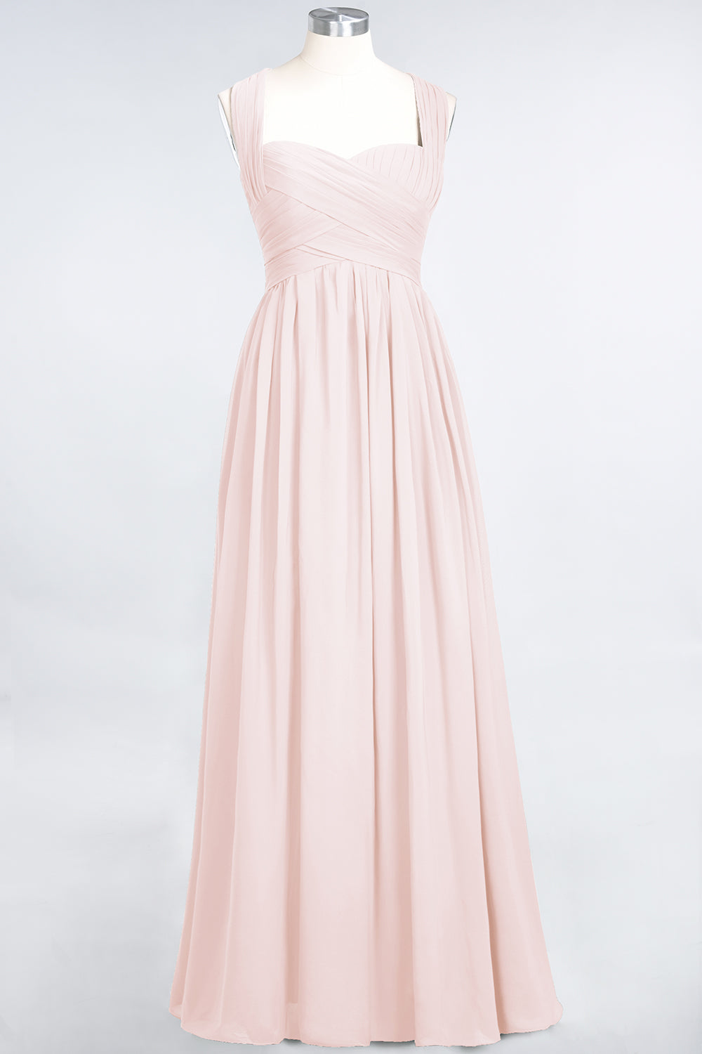 Burgundy Simple Long A-line Cap Sleeves Sweetheart Bridesmaid Dress