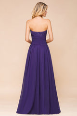 Classy Strapless Open Back A-Line Ruched Bridesmaid Dress With Sequins