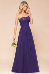 Classy Strapless Open Back A-Line Ruched Bridesmaid Dress With Sequins