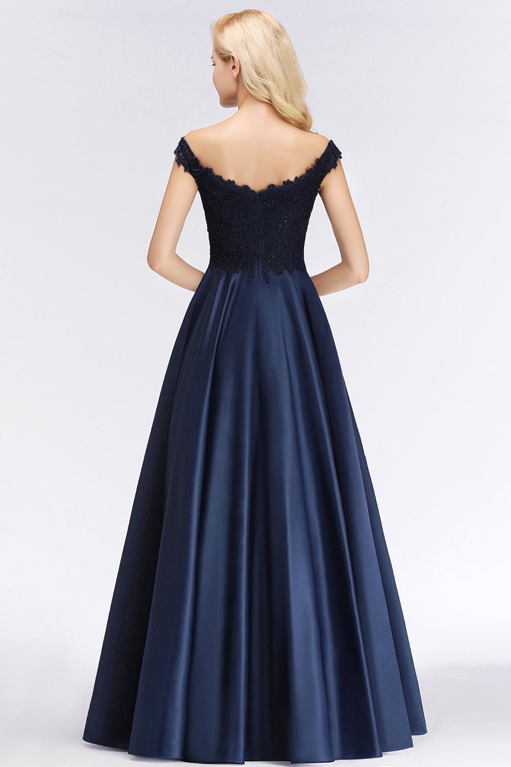 Elegant Off the Shoulder Ruffles Beads Sleeveless Bridesmaid Dress
