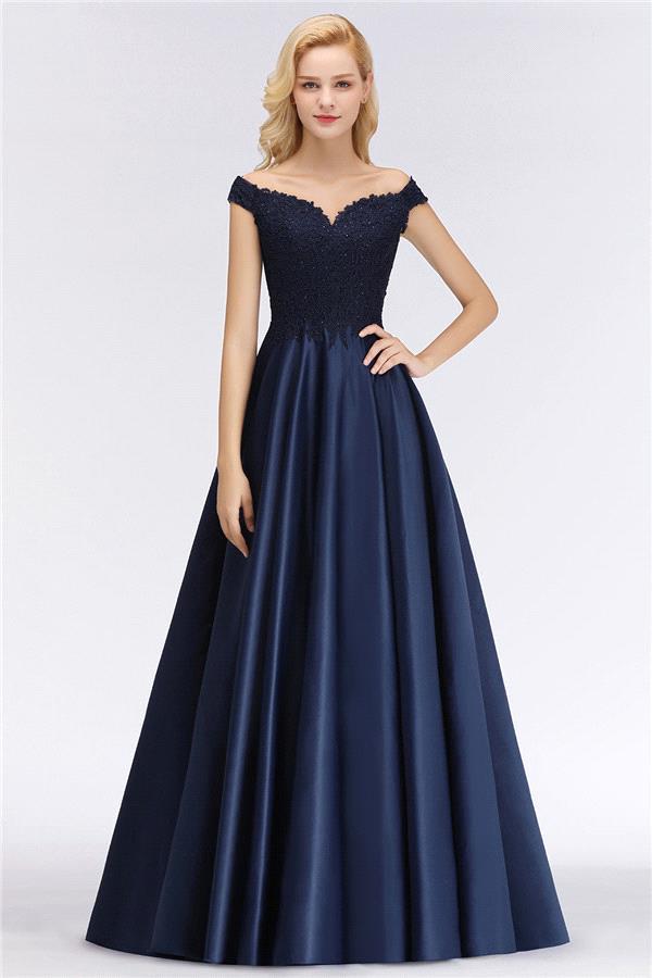 Elegant Off the Shoulder Ruffles Beads Sleeveless Bridesmaid Dress