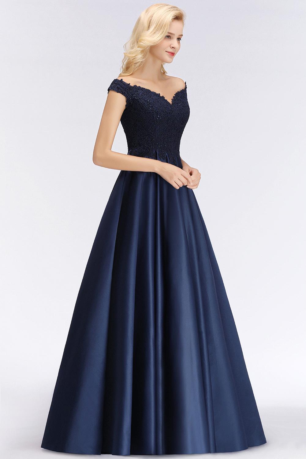 Elegant Off the Shoulder Ruffles Beads Sleeveless Bridesmaid Dress