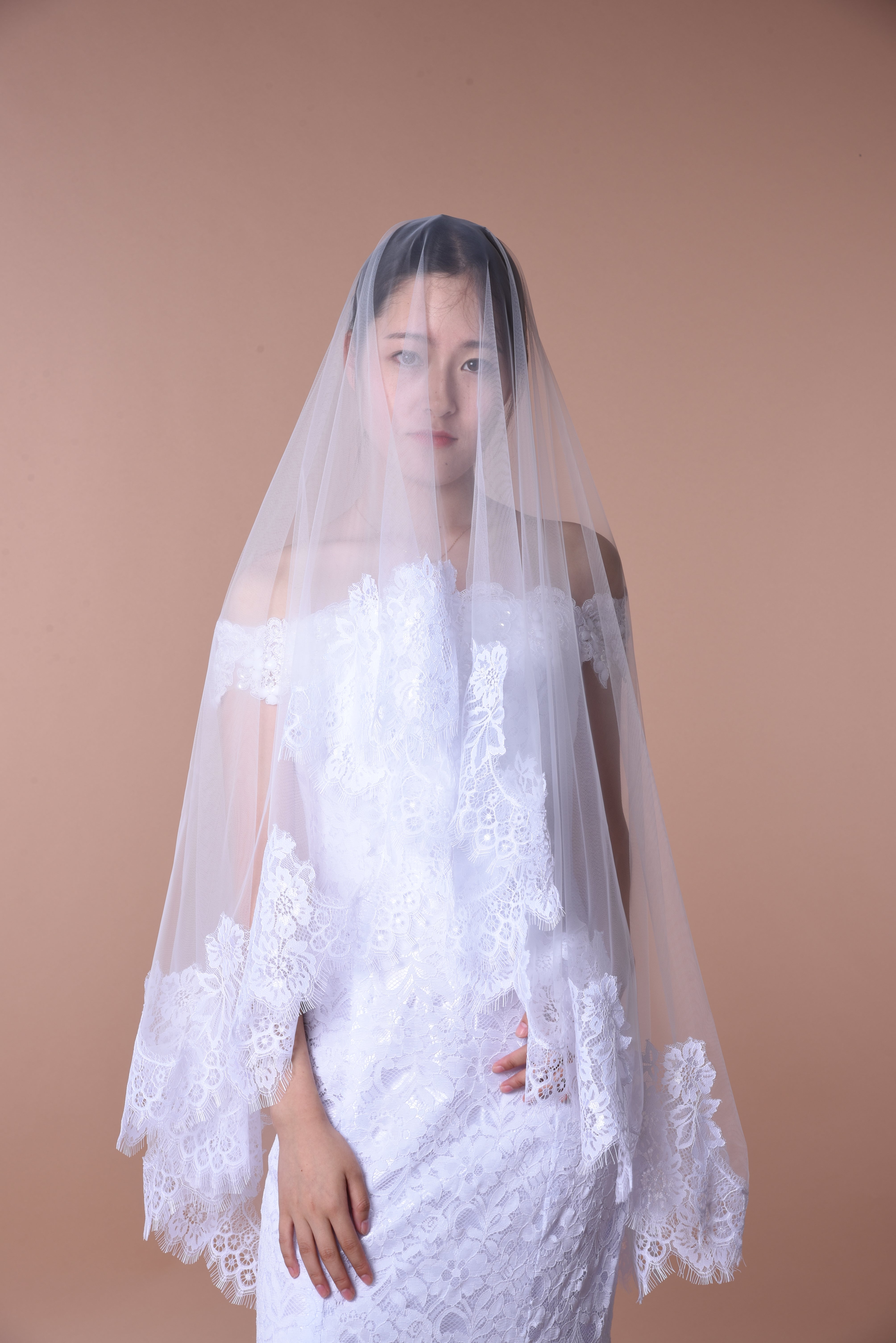 Lace Edge One Layer Wedding Veil