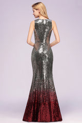 Long Sleeveless Sexy Mermaid Sequins Bridesmaid Dress