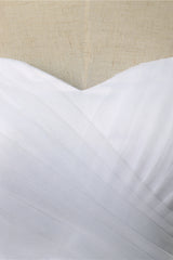 Simple Long Ruffle Strapless Tulle A-line Wedding Dress