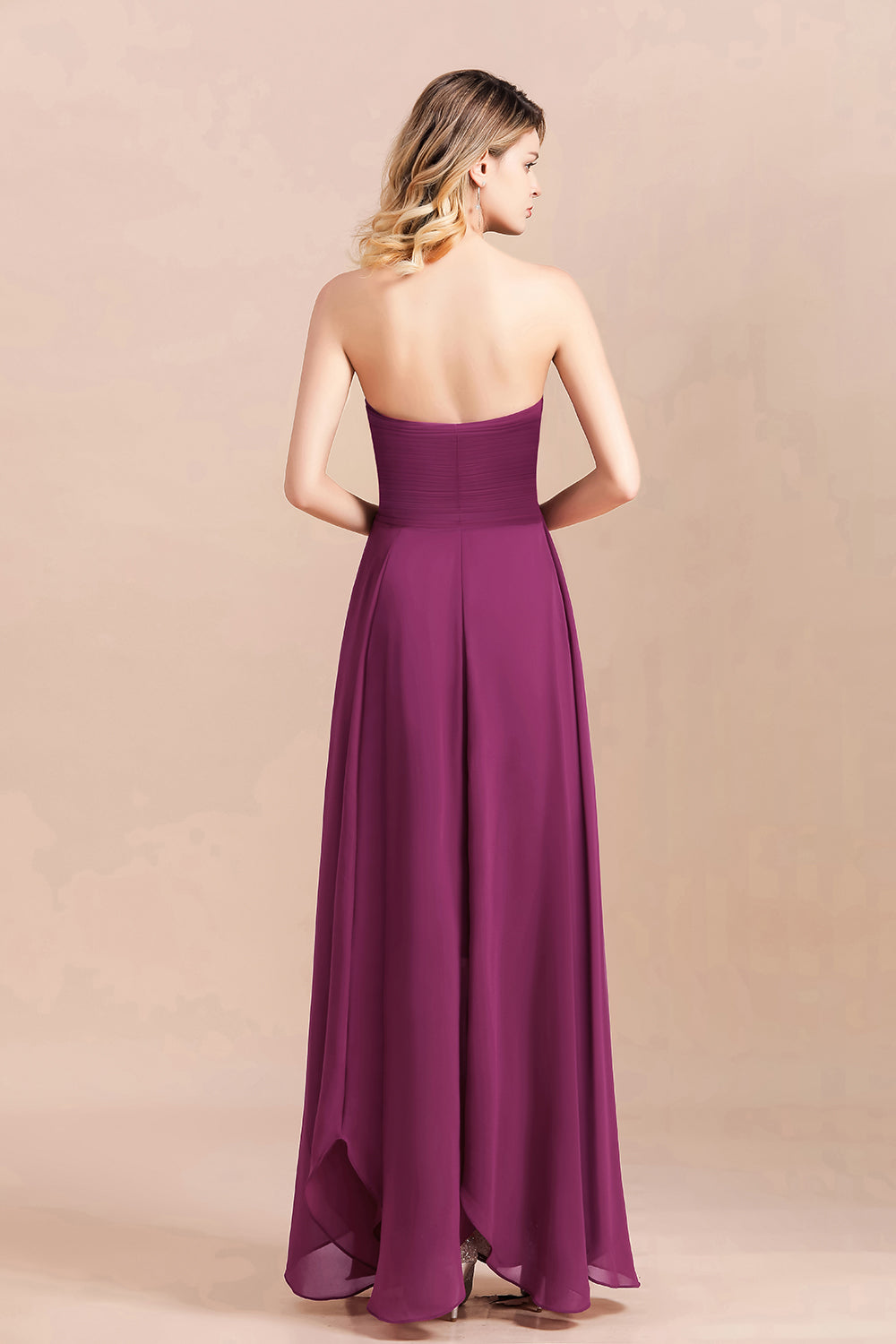 Strapless Backless Chiffon A-Line Wedding Guest Dresses