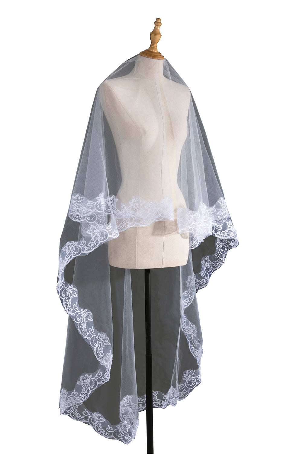 Two Tiered Veil for Bridal Women Wedding Veils With Lace