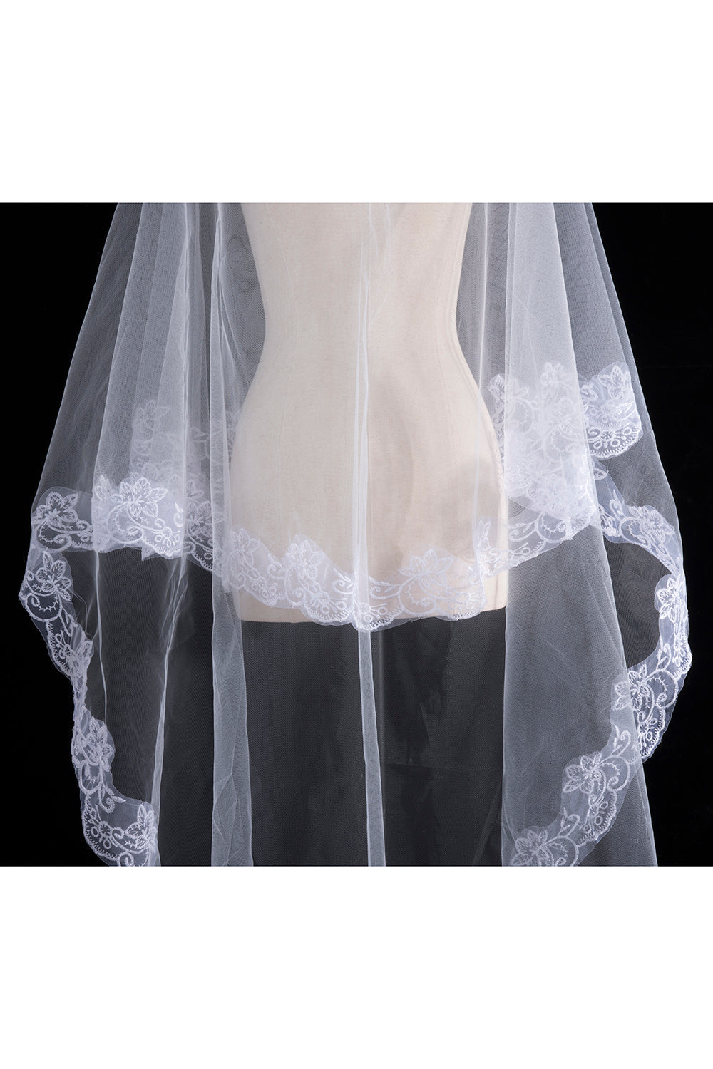 Two Tiered Veil for Bridal Women Wedding Veils With Lace