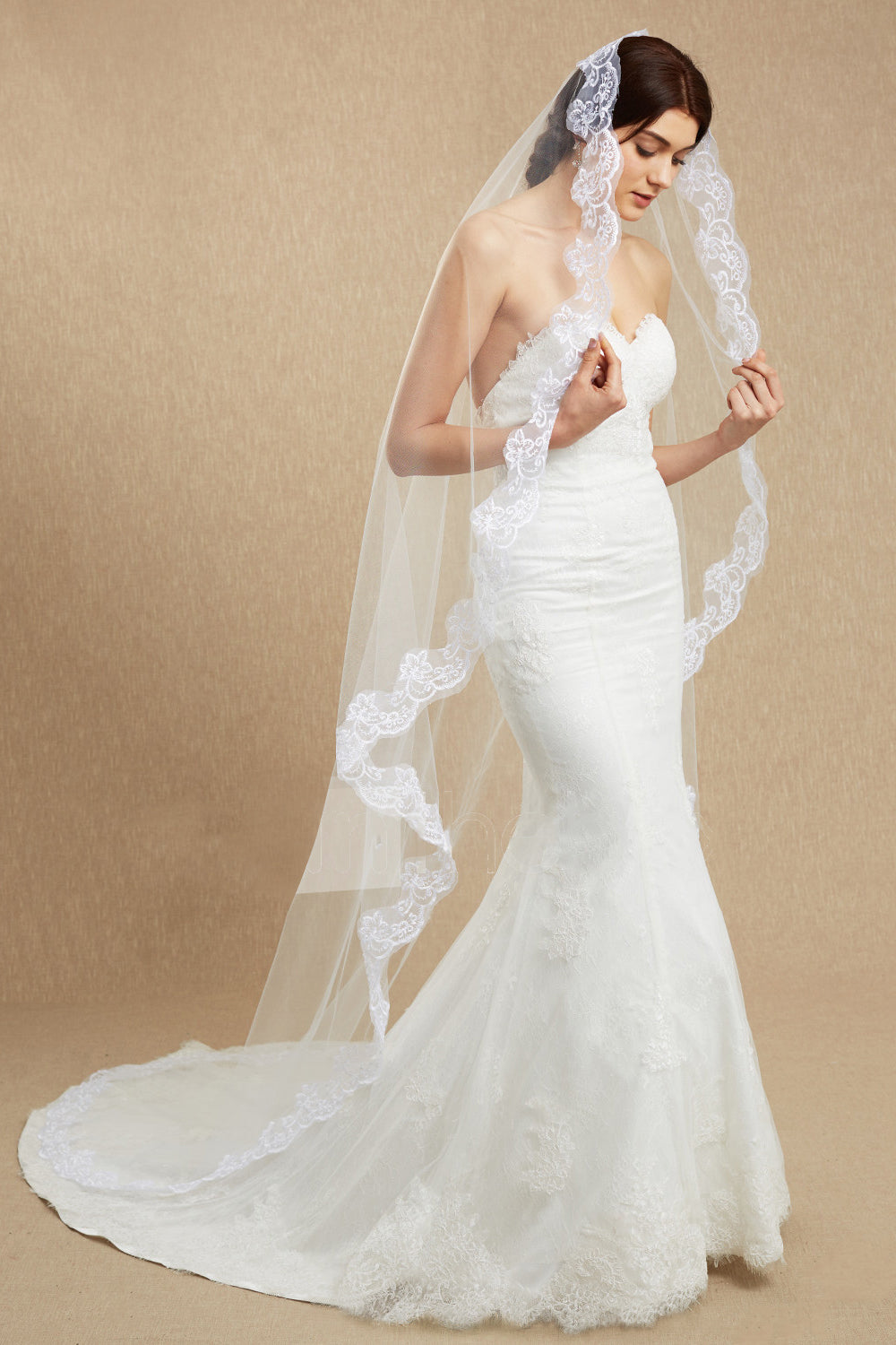 Two Tiered Veil for Bridal Women Wedding Veils With Lace