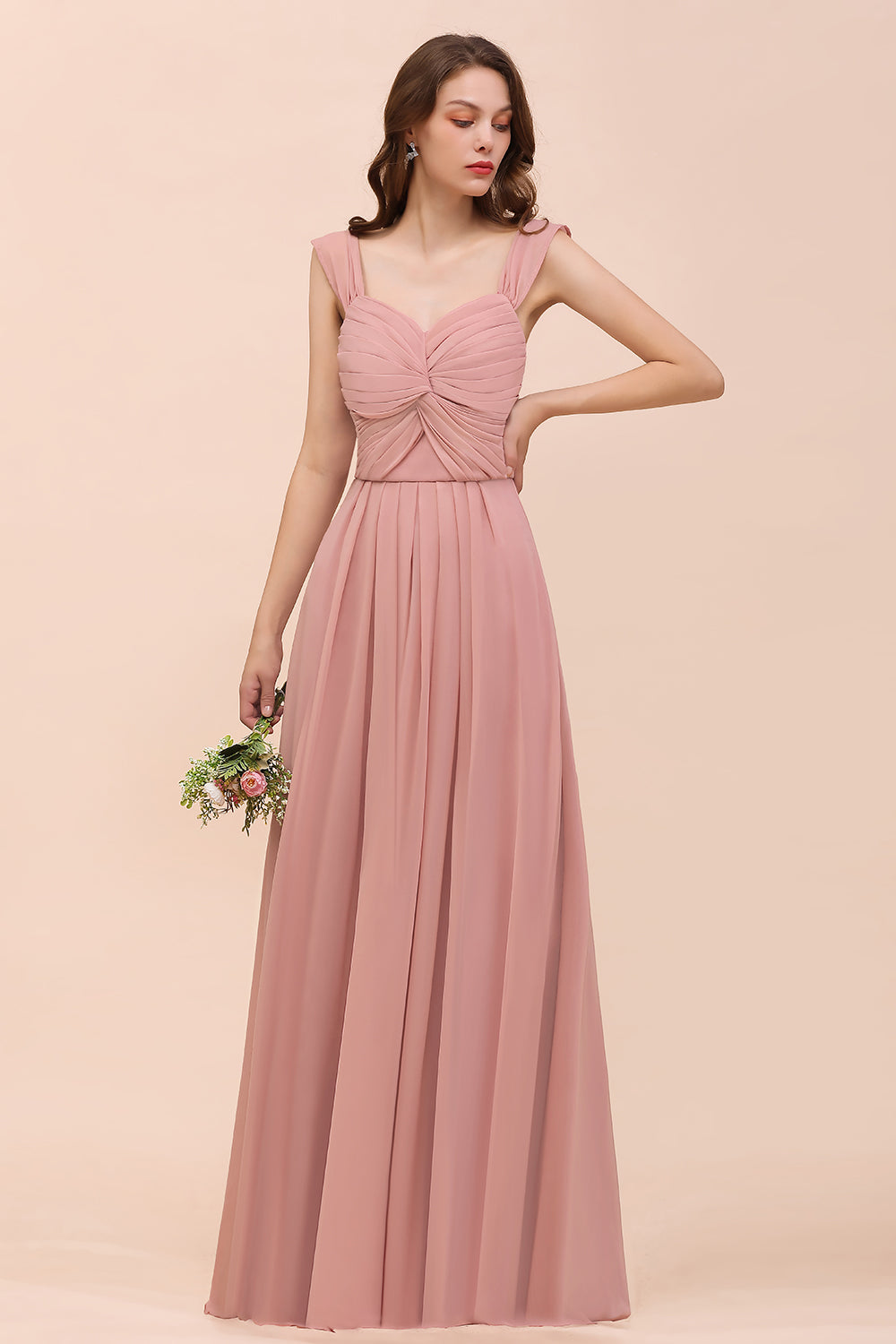 A-line Chiffon Sweetheart Long Wedding Guest Dresses