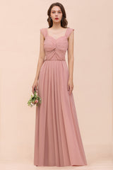 A-line Chiffon Sweetheart Long Wedding Guest Dresses