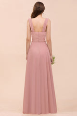 A-line Chiffon Sweetheart Long Wedding Guest Dresses
