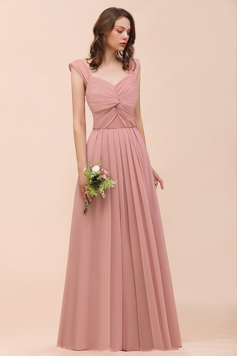 A-line Chiffon Sweetheart Long Wedding Guest Dresses