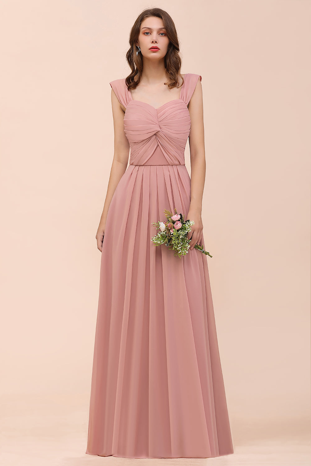 A-line Chiffon Sweetheart Long Wedding Guest Dresses