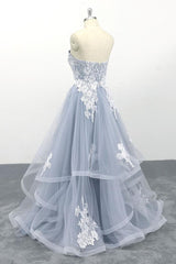 Amazing Long Sweetheart Lace Tulle A-line Wedding Dress