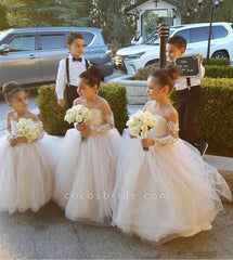 Boho Long Sleeves Lace Flower Girl Dresses for Wedding