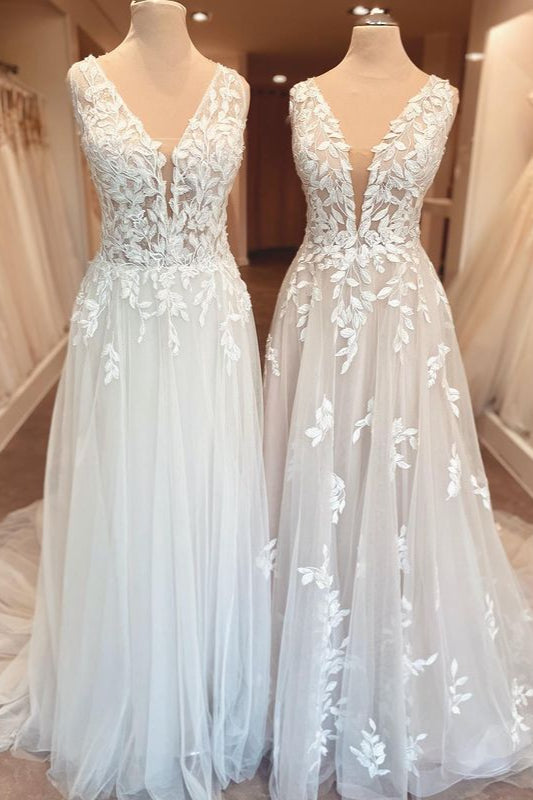 Classy Long A-Line Sweetheart Appliques Lace Open Back Ruffles Wedding Dress