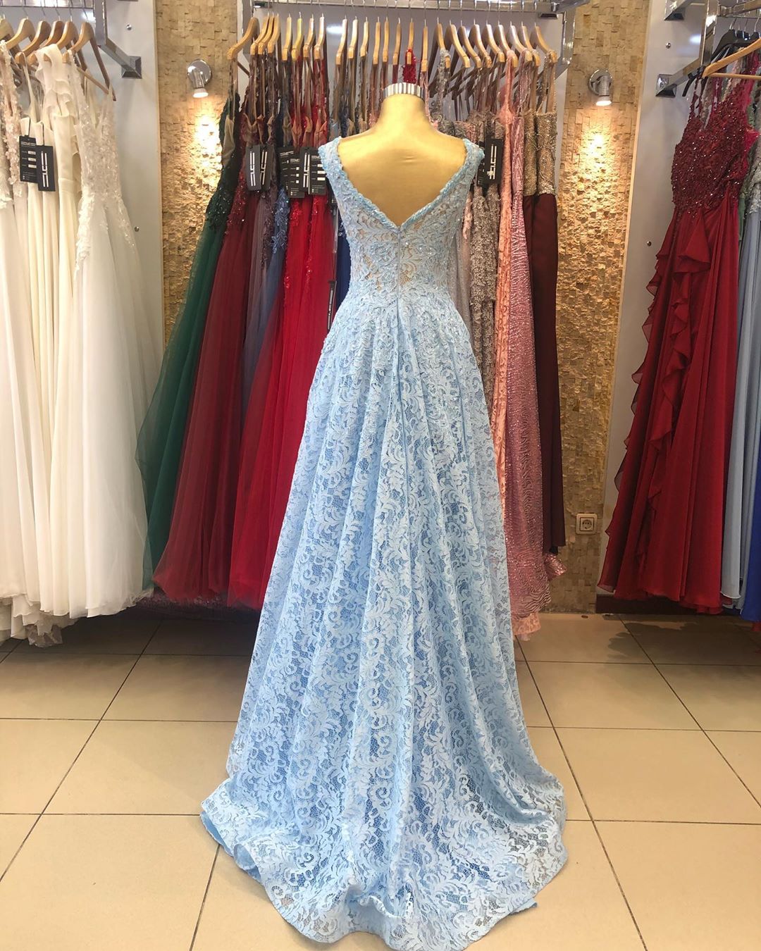 Long A-line Sweetheart Backless Appliques Lace Prom Dress