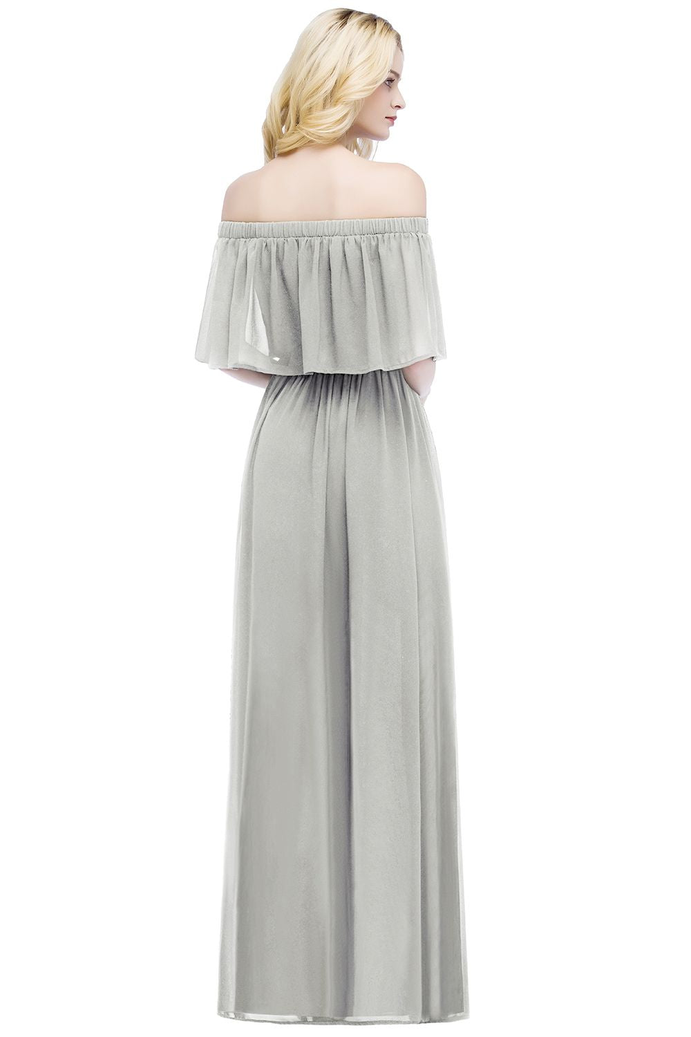 Long A-line Off the Shoulder Chiffon Formal Evening Dresses