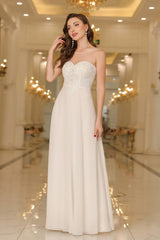 Elegant Long Scoop Neck Sleeveless Lace Appliques Chiffon Evening Dress