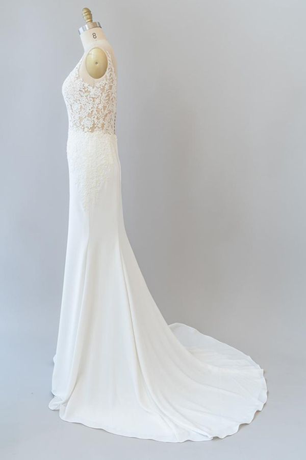 Elegant Long Sweetheart Lace Floor Length Mermaid Wedding Dress