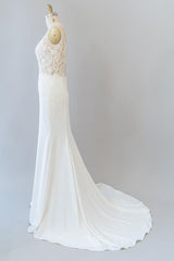 Elegant Long Sweetheart Lace Floor Length Mermaid Wedding Dress