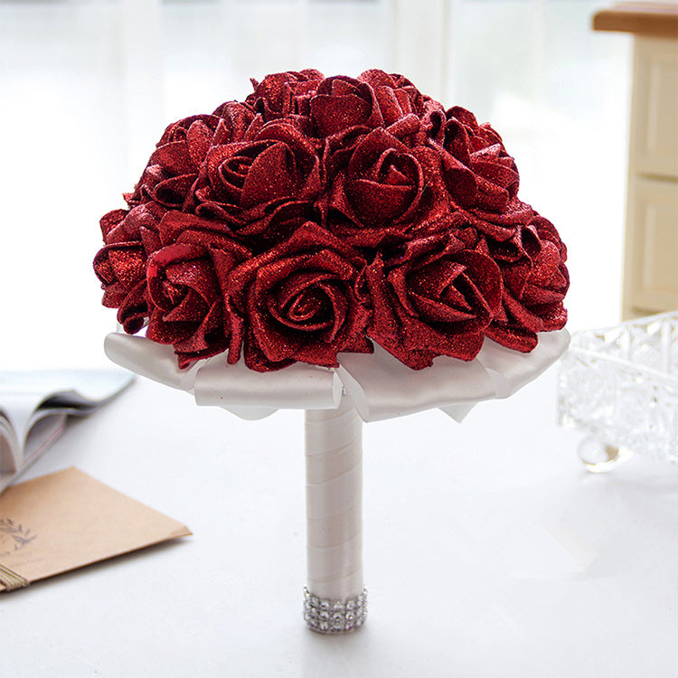 Sparkle Multiple Colors Rose Wedding Bouquet