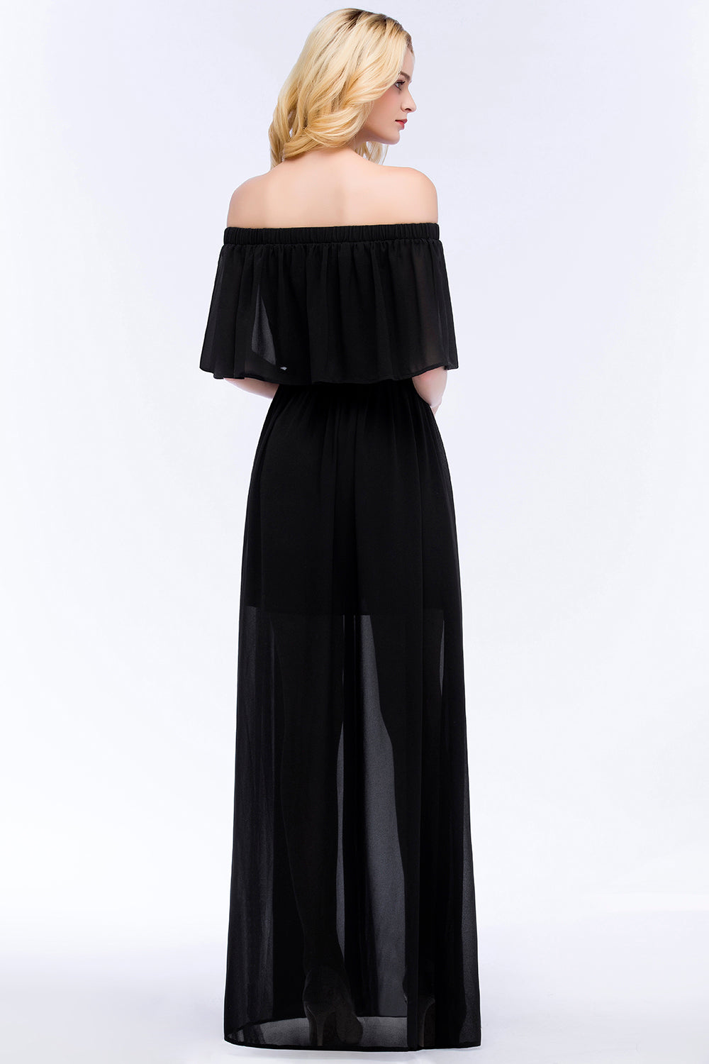 Elegant A-Line Chiffon Off the Shoulder Sleeveless Floor Length Bridesmaid Dresses