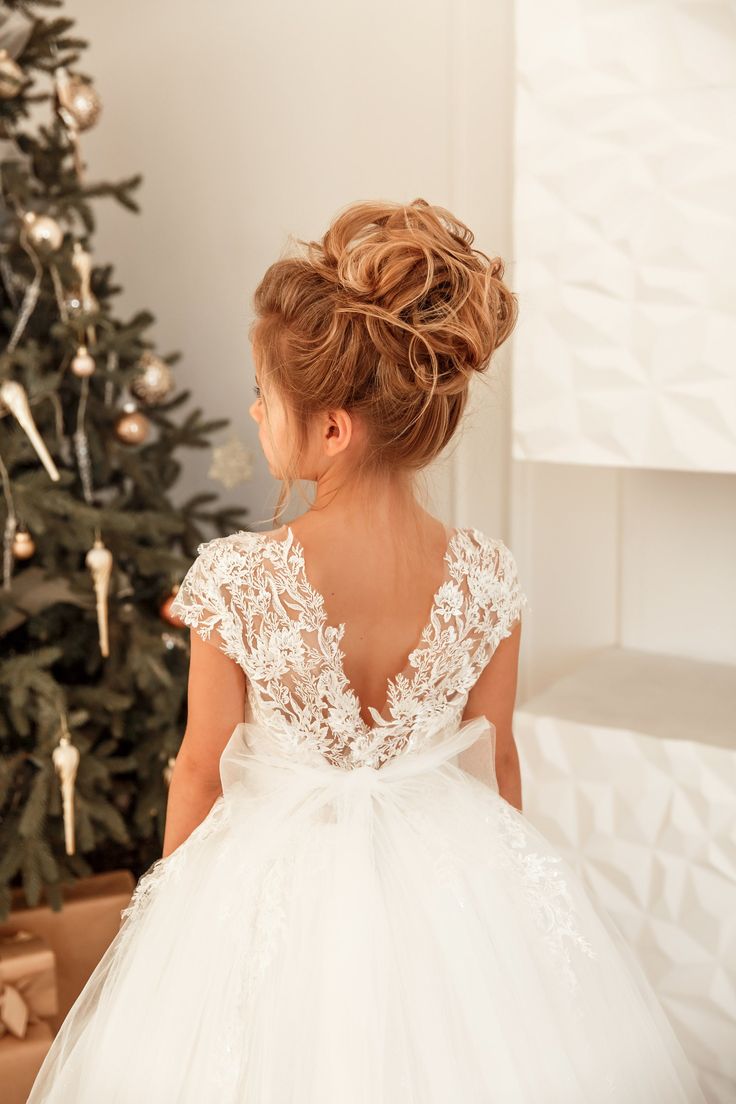 Lovely Long Princess Tulle Floor Length Flower Girl Dress