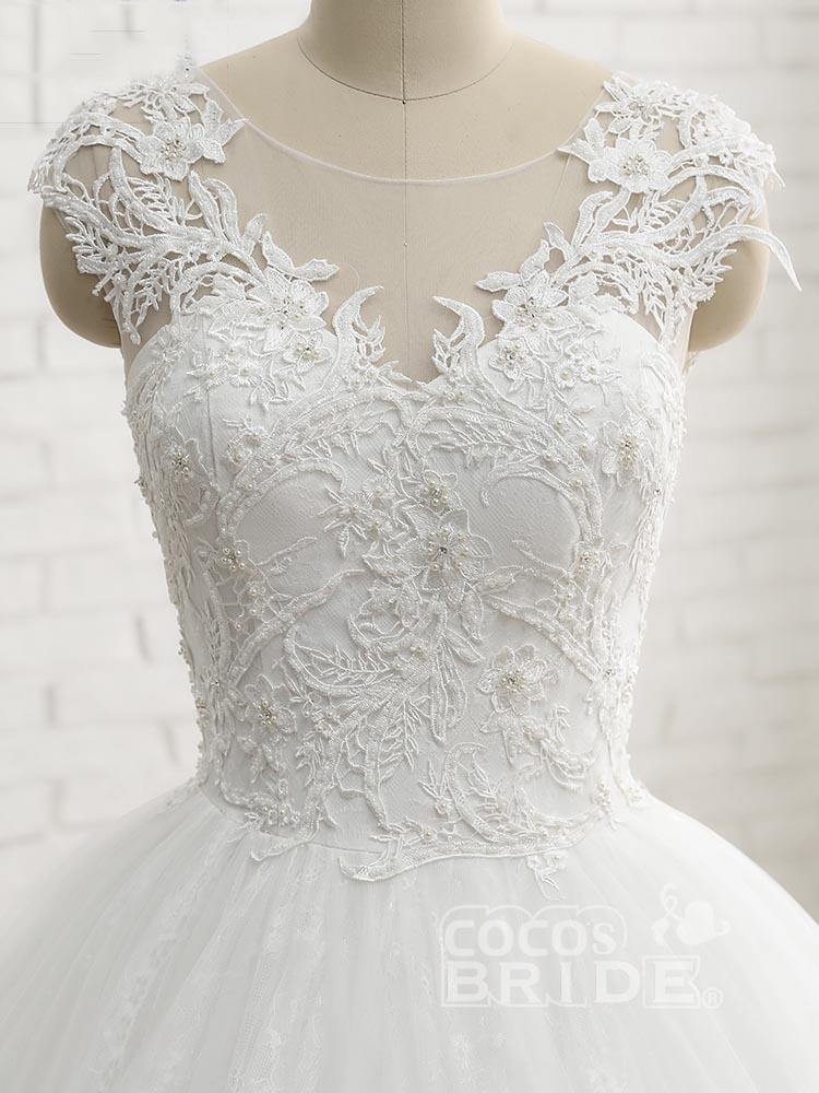 Luxury Long Sweetheart Lace-Up Tulle Ball Gown Wedding Dresses