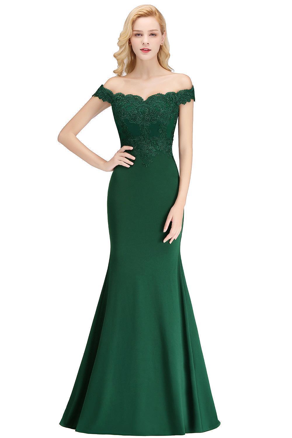 Mermaid Off the Shoulder Long Appliques Bridesmaid Dress