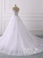Glamorous Long Off the Shoulder Lace Tulle Mermaid Wedding Dresses