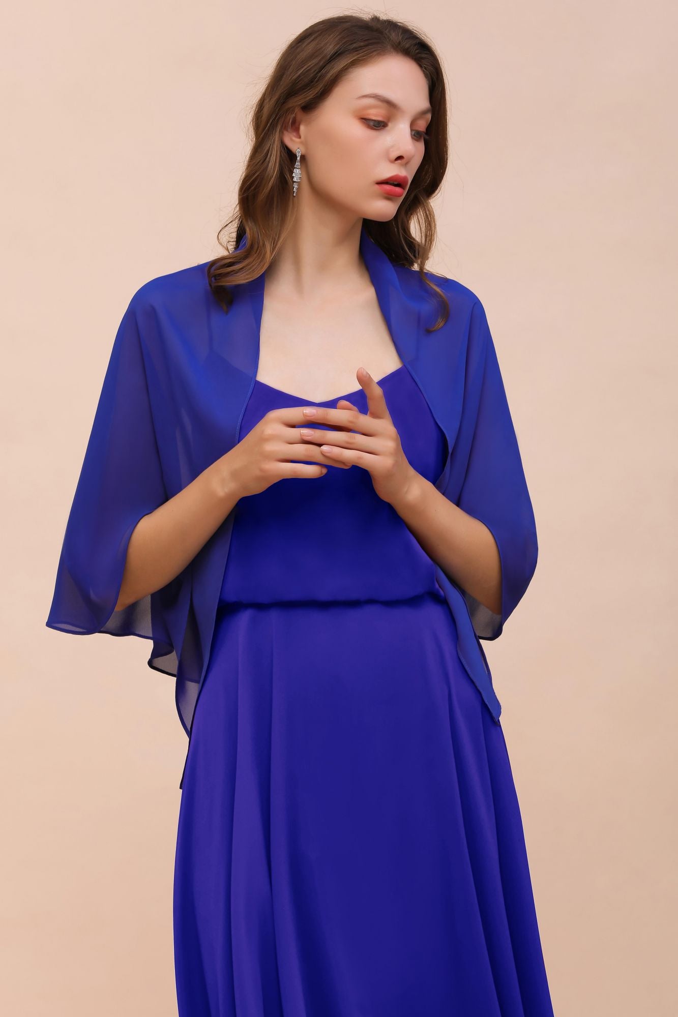 Chiffon Royal Blue Special Occasions Wraps