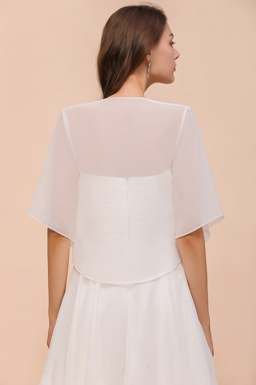 BM1061 White Short Sleeves Chiffon Special Occasions Wraps