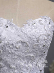 Gorgeous Long Sweetheart Beaded Tulle Lace Ball Gown Wedding Dresses