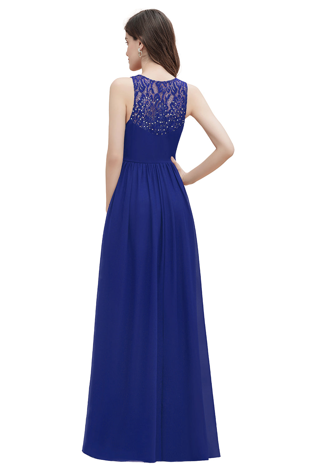 V-Neck A-line Chiffon Sleeveless Evening Maxi Dress
