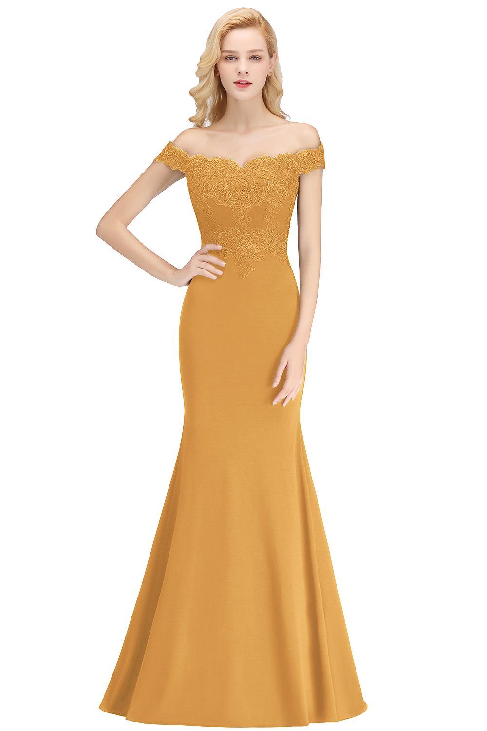 Mermaid Off the Shoulder Long Appliques Bridesmaid Dress