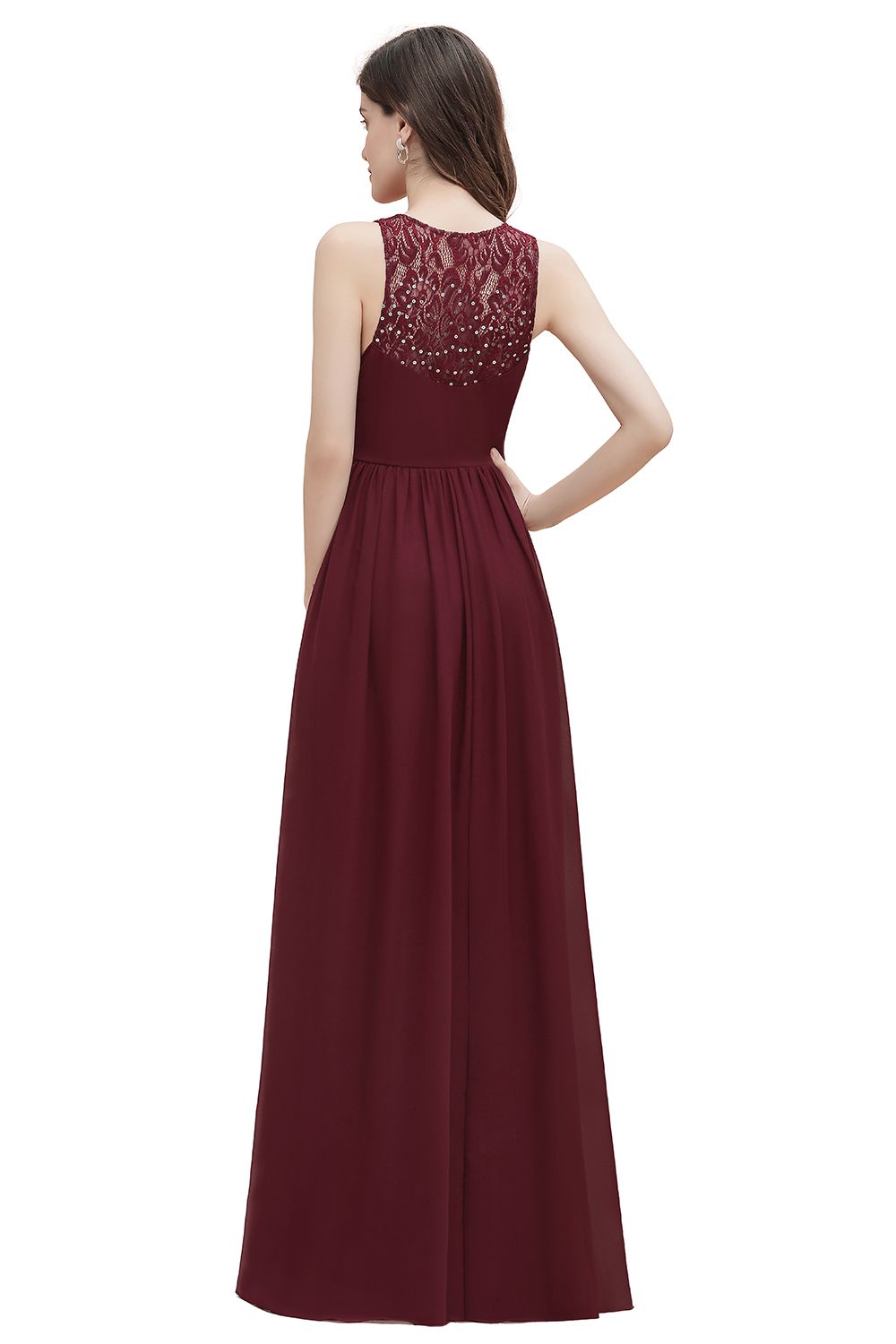 V-Neck A-line Chiffon Sleeveless Evening Maxi Dress