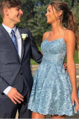 Beautiful Short Spaghetti Straps A-line Homecoming Prom Dress