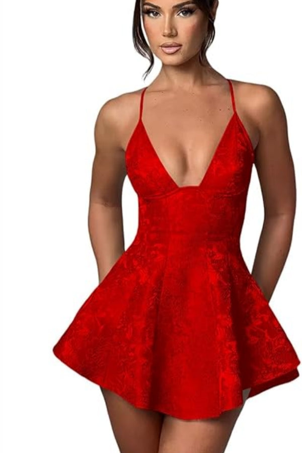 Short A-line Halter V-Neck Ruched Saitn Mini Backless Homecoming Dress