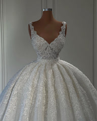 Gorgeous Long Sweetheart Floor Length Sleeveless Lace Ball Gown Wedding Dress with Ruffles