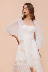 Chiffon White Special Occasions Wraps