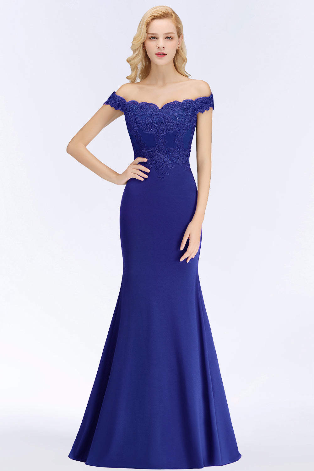 Elegant Long Mermaid Off the Shoulder Lace Bridesmaid Dresses