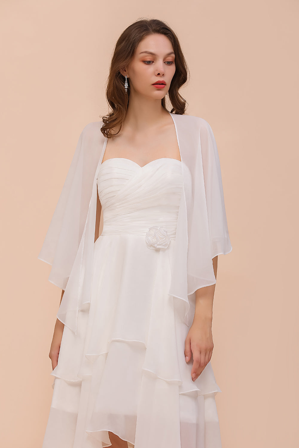 Chiffon White Special Occasions Wraps