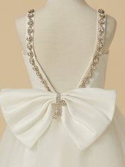 Ivory Ball Gown Tulle Lace Long First Communion Flower Girl Dresses